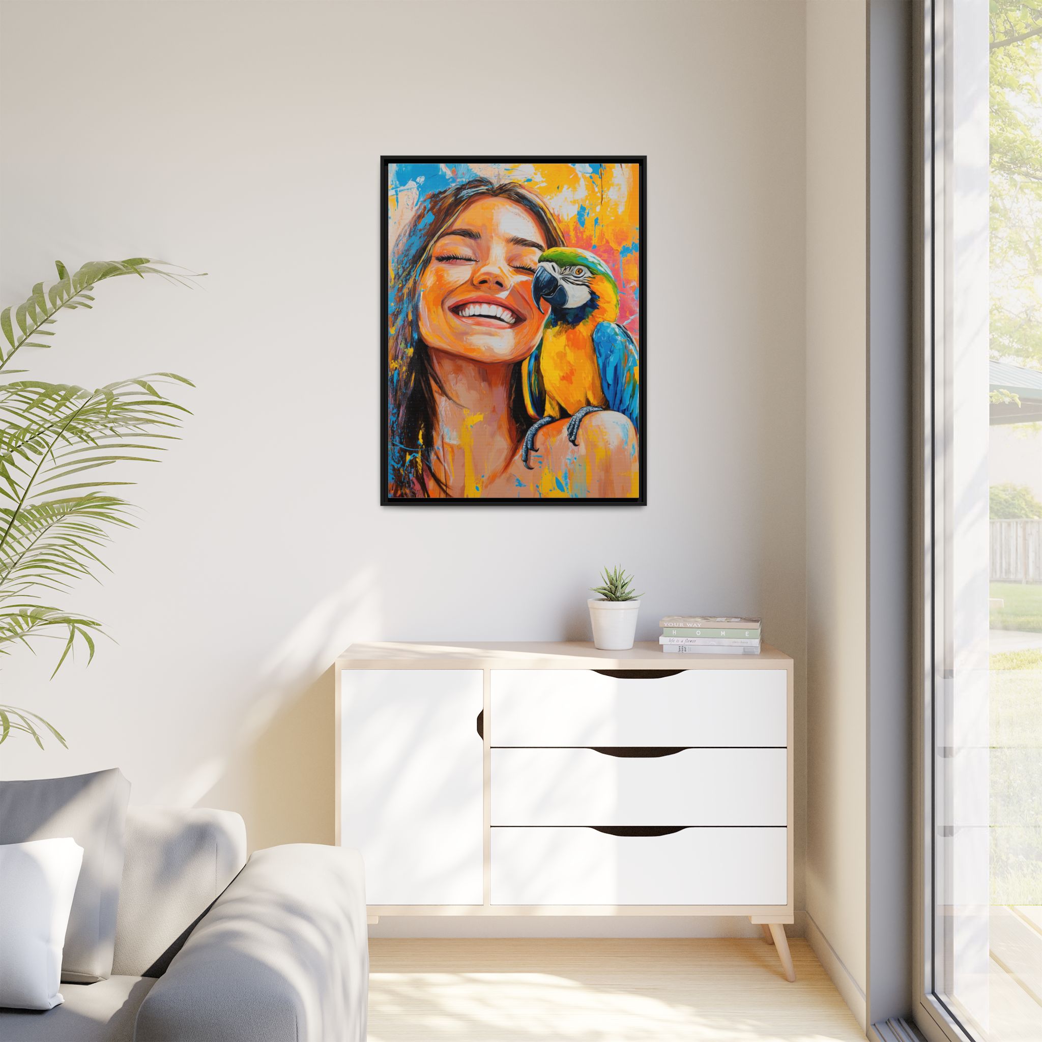 Happy Girl with her Parrot - Image 2