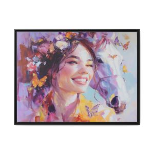 Smiling Girl and White Horse