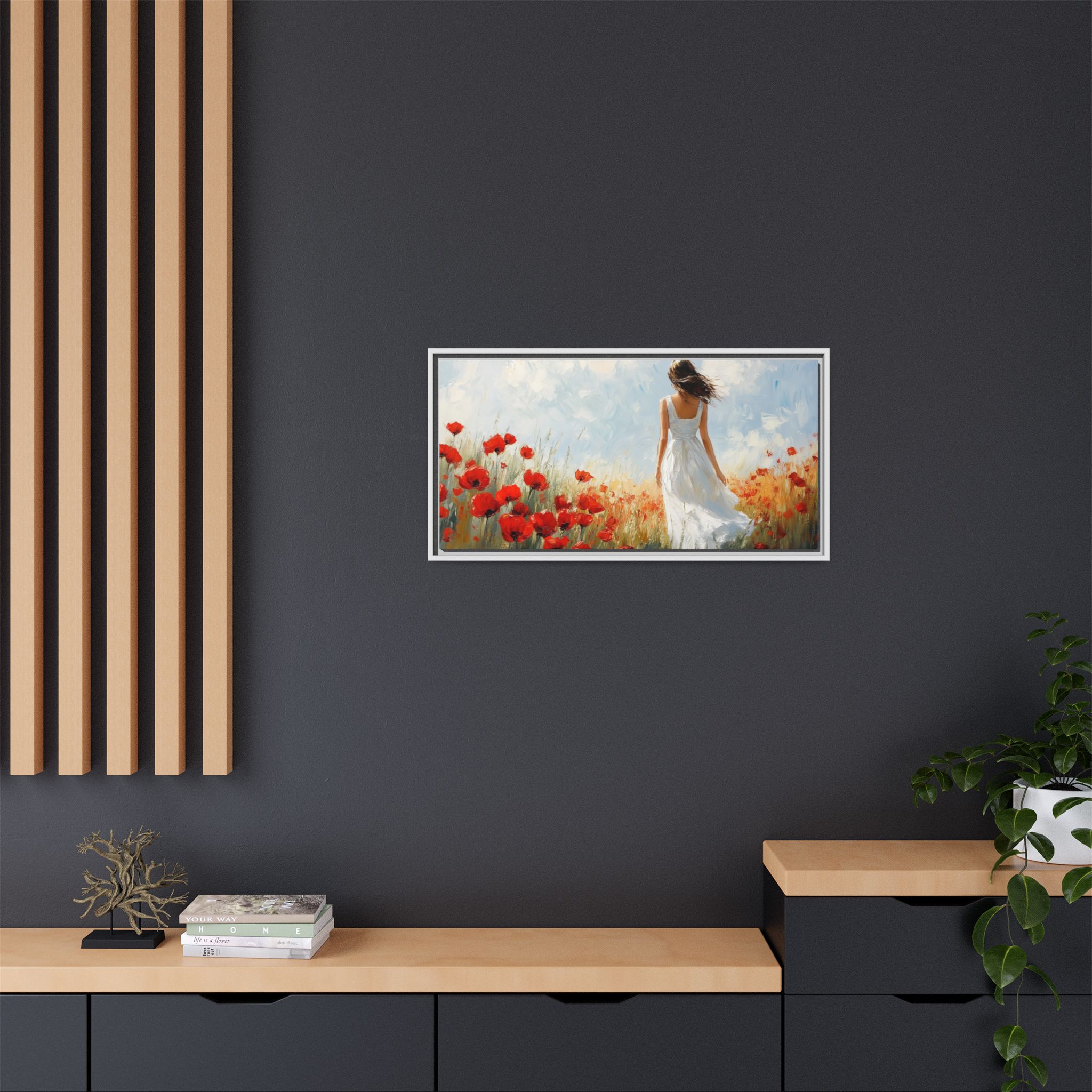 Girl in White Dress with Red Poppies - Image 7