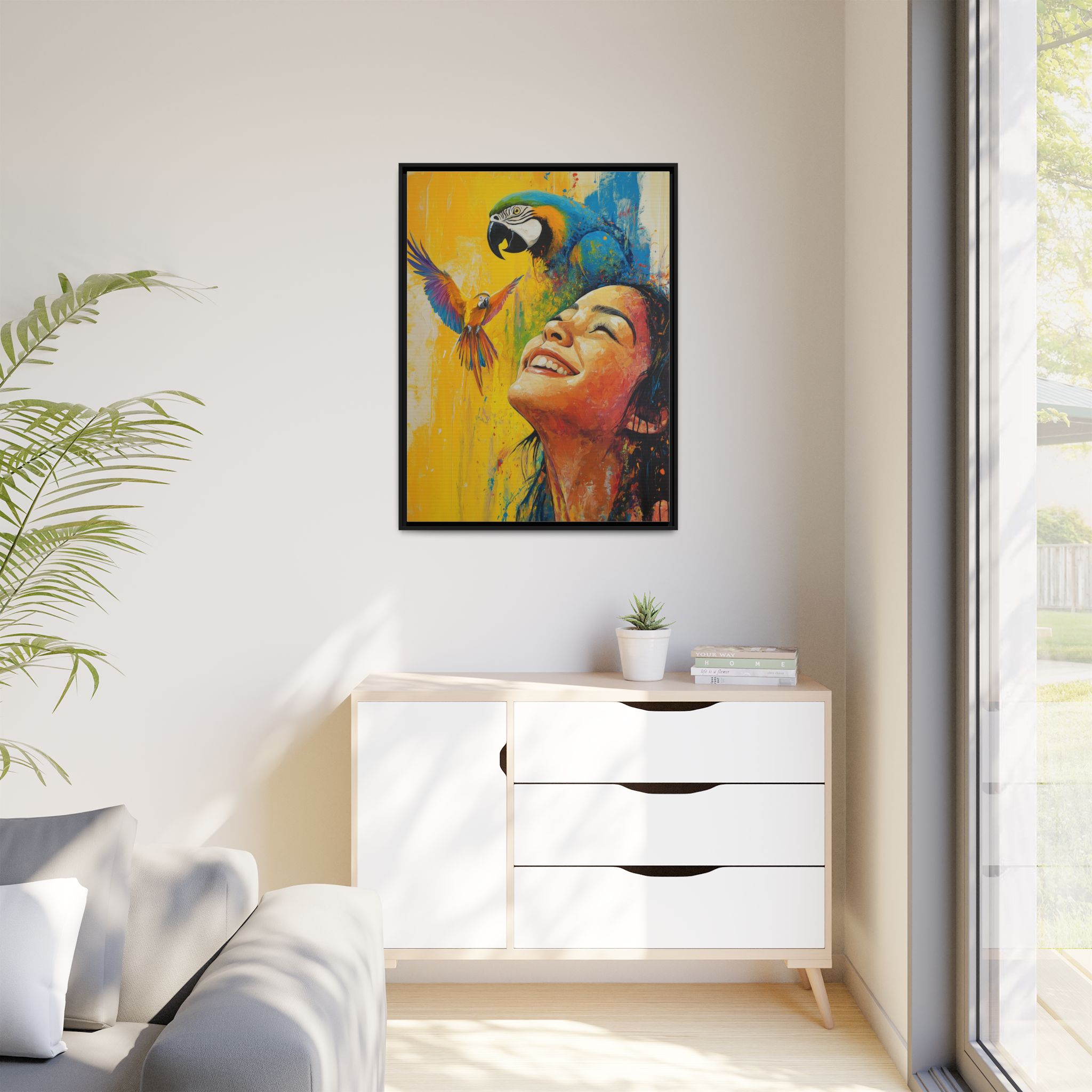 Girl and Parrots - Image 2