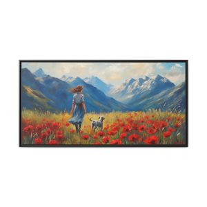Walking the Dog in Red Poppies