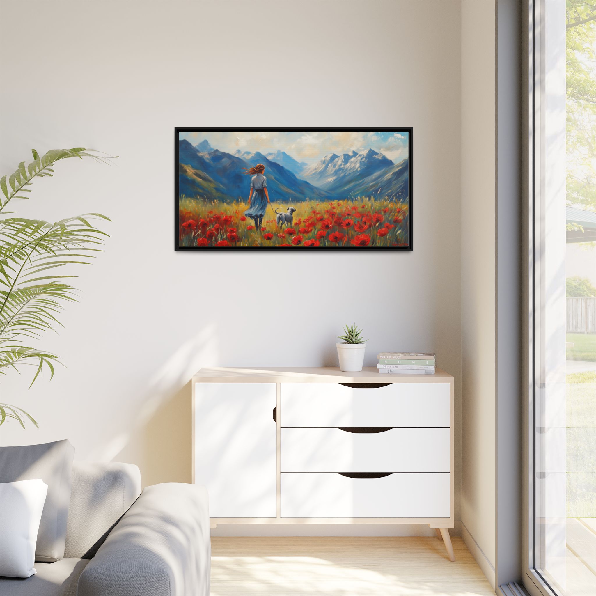 Walking the Dog in Red Poppies - Image 3