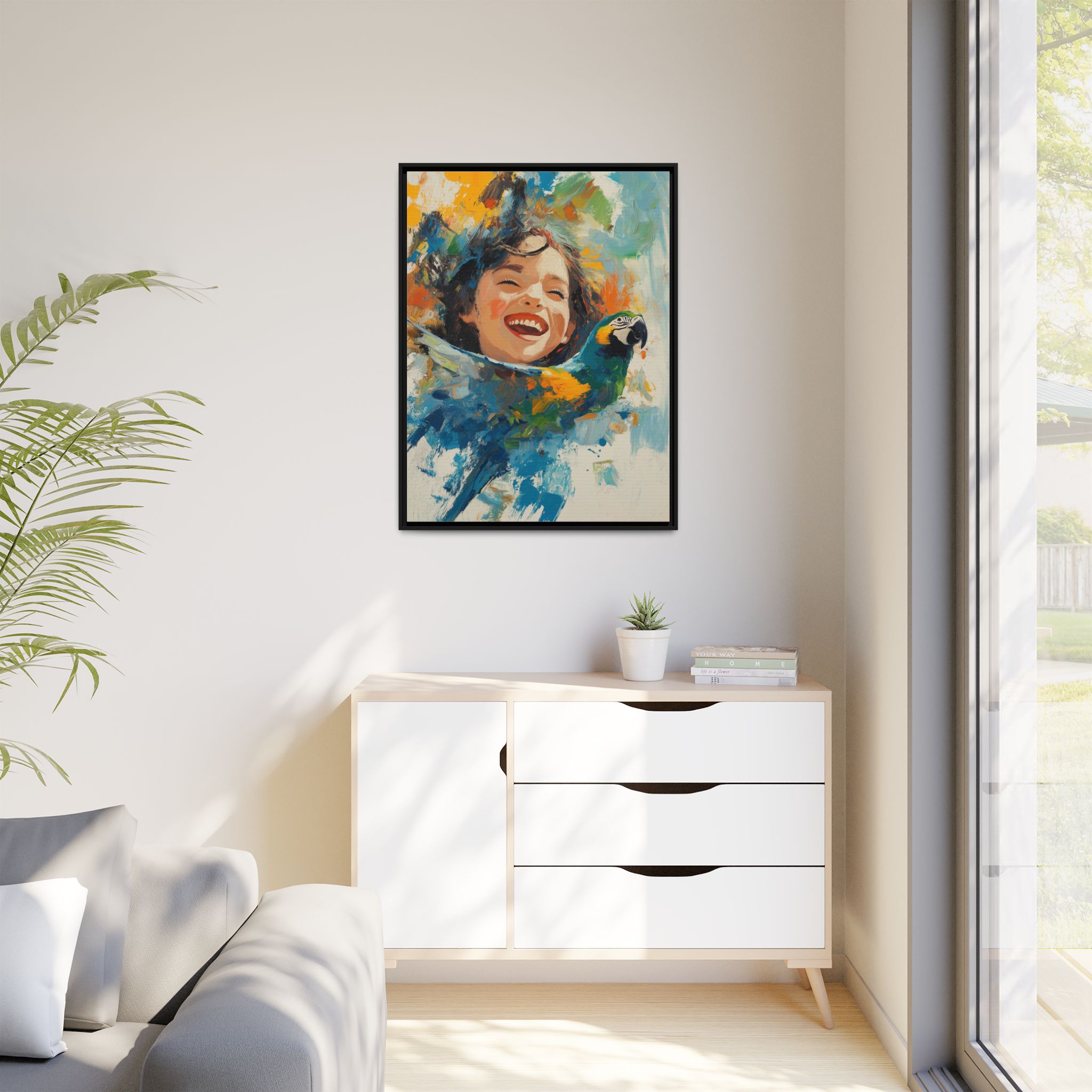 Girl and Parrot in Blue - Image 2