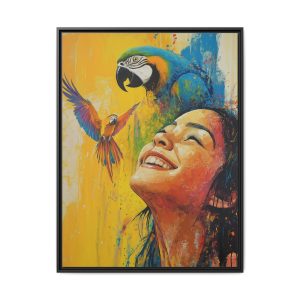 Girl and Parrots