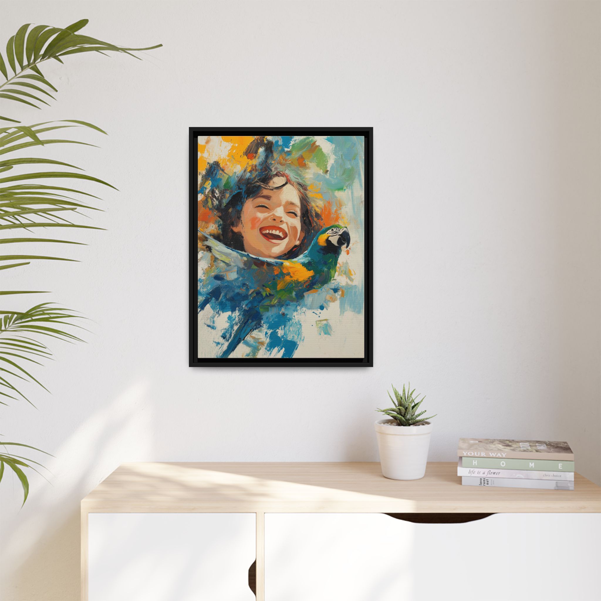 Girl and Parrot in Blue - Image 3