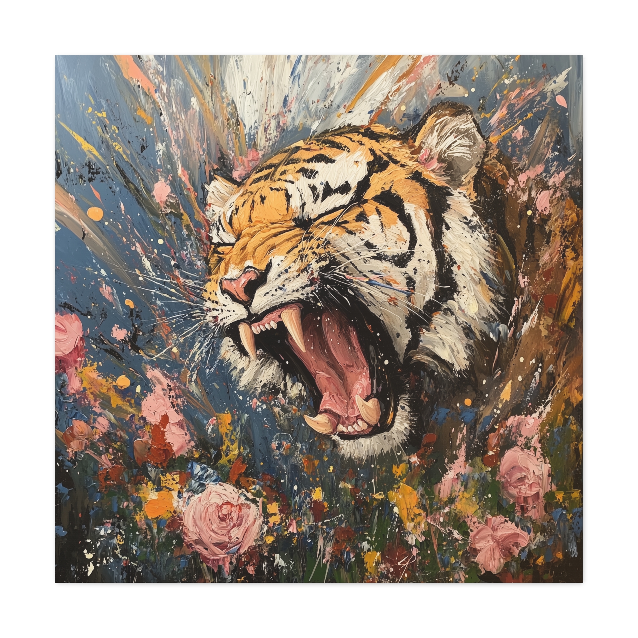 Tiger in Flowers