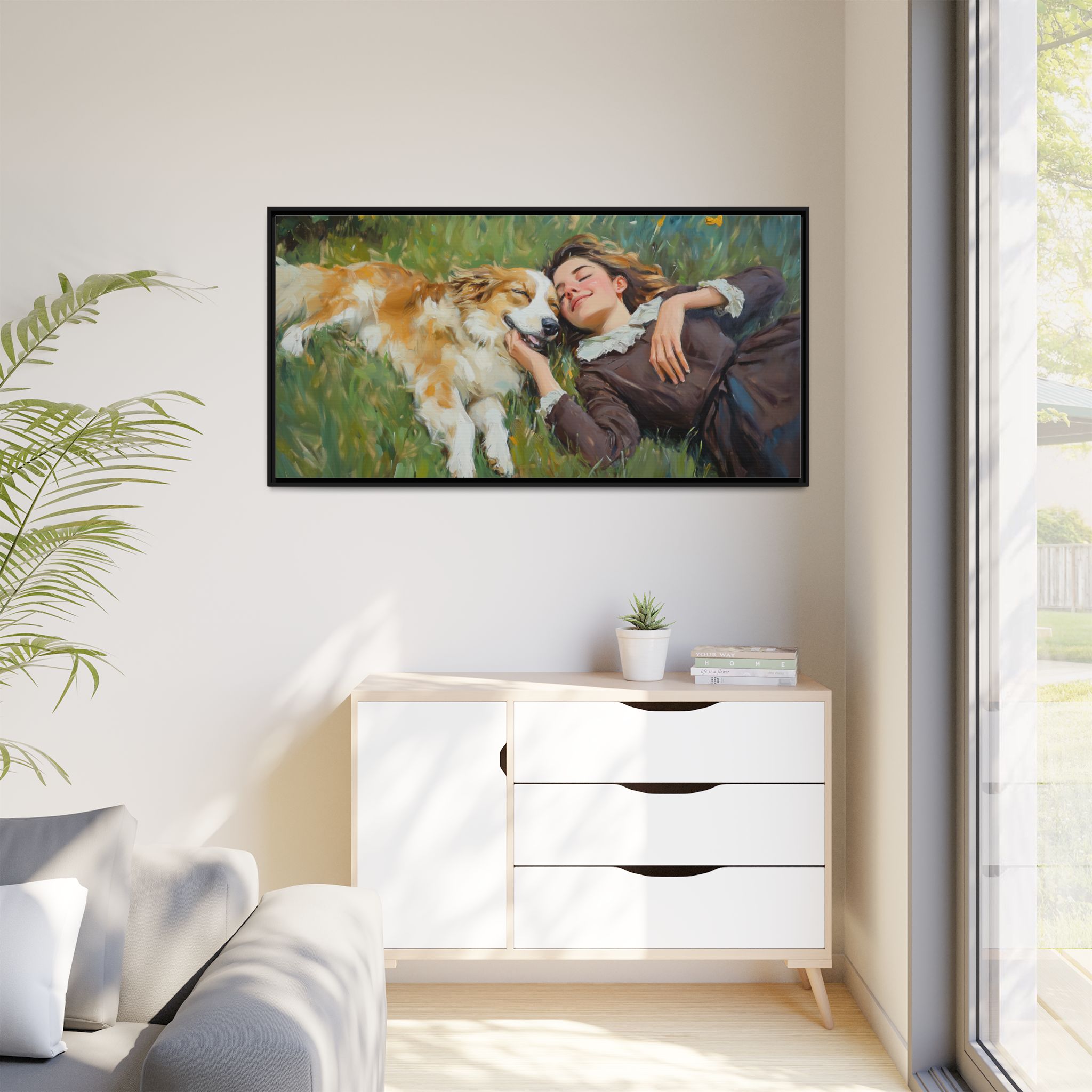 Girl and Dog Happy in the Grass - Image 2