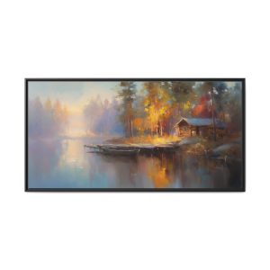 Autumn Cabin by the Lake