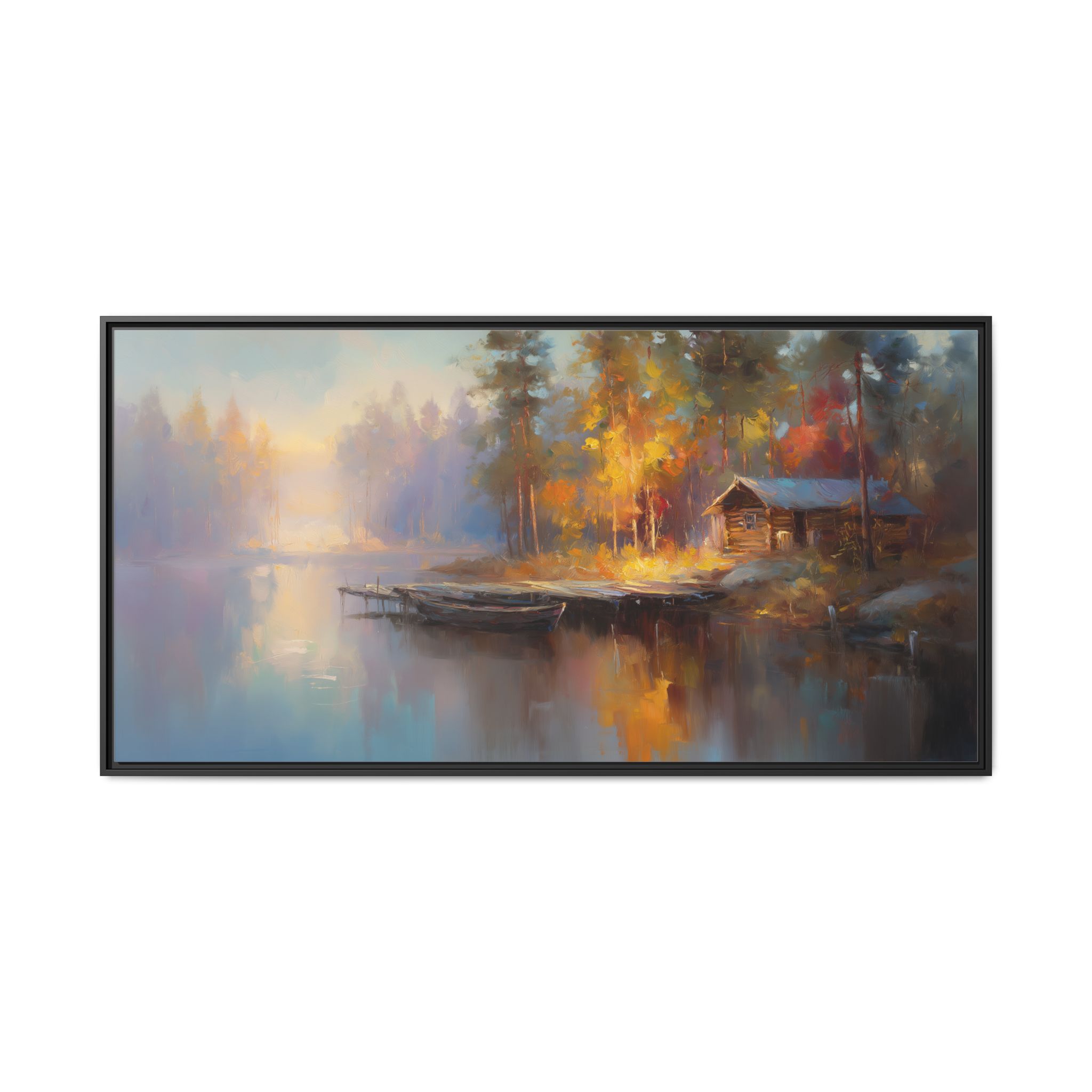 Autumn Cabin by the Lake