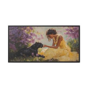 Girl Playing With Panther