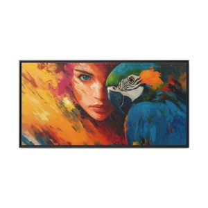 Colorful Girl and Parrot Design