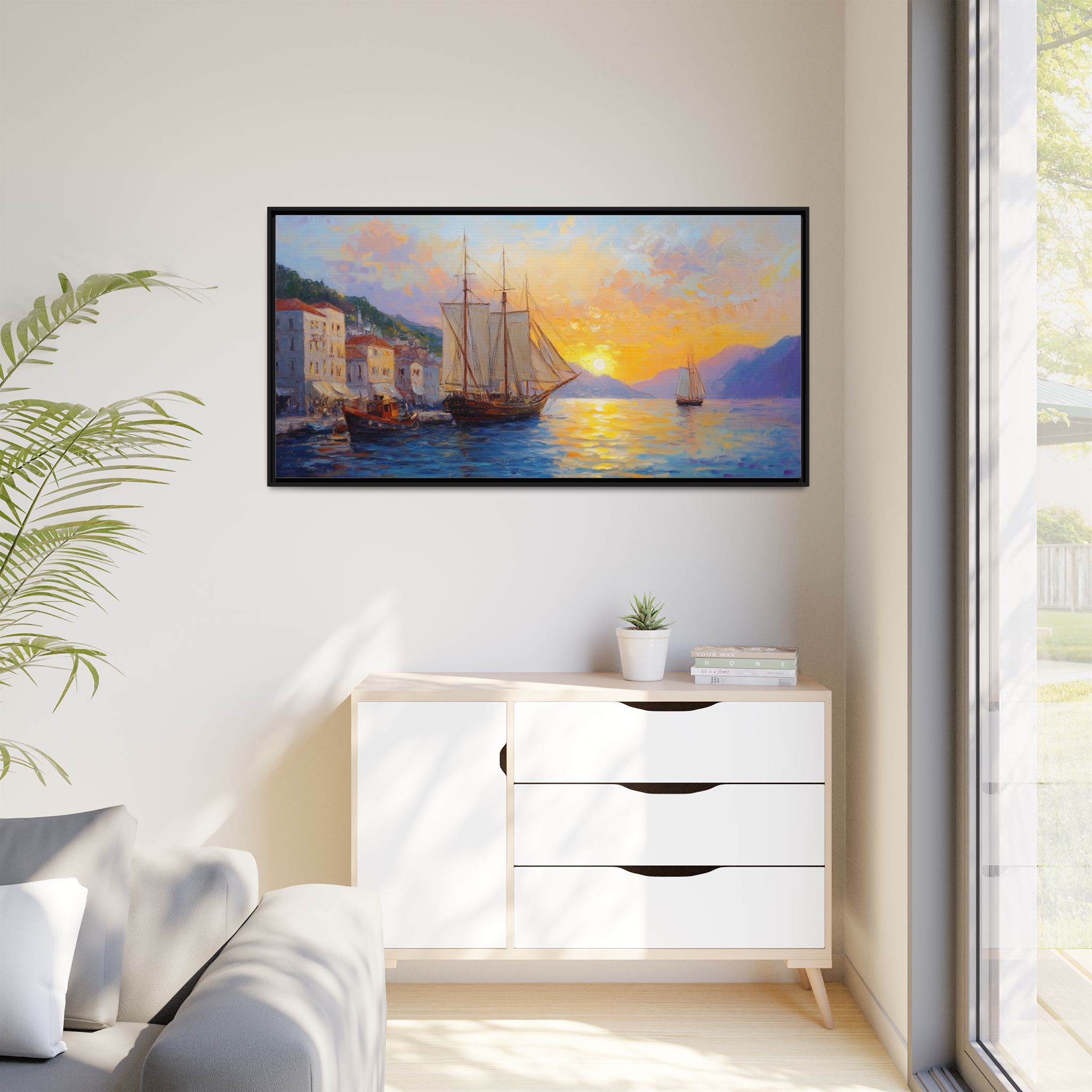 Sailing Ships at Sunset - Image 2