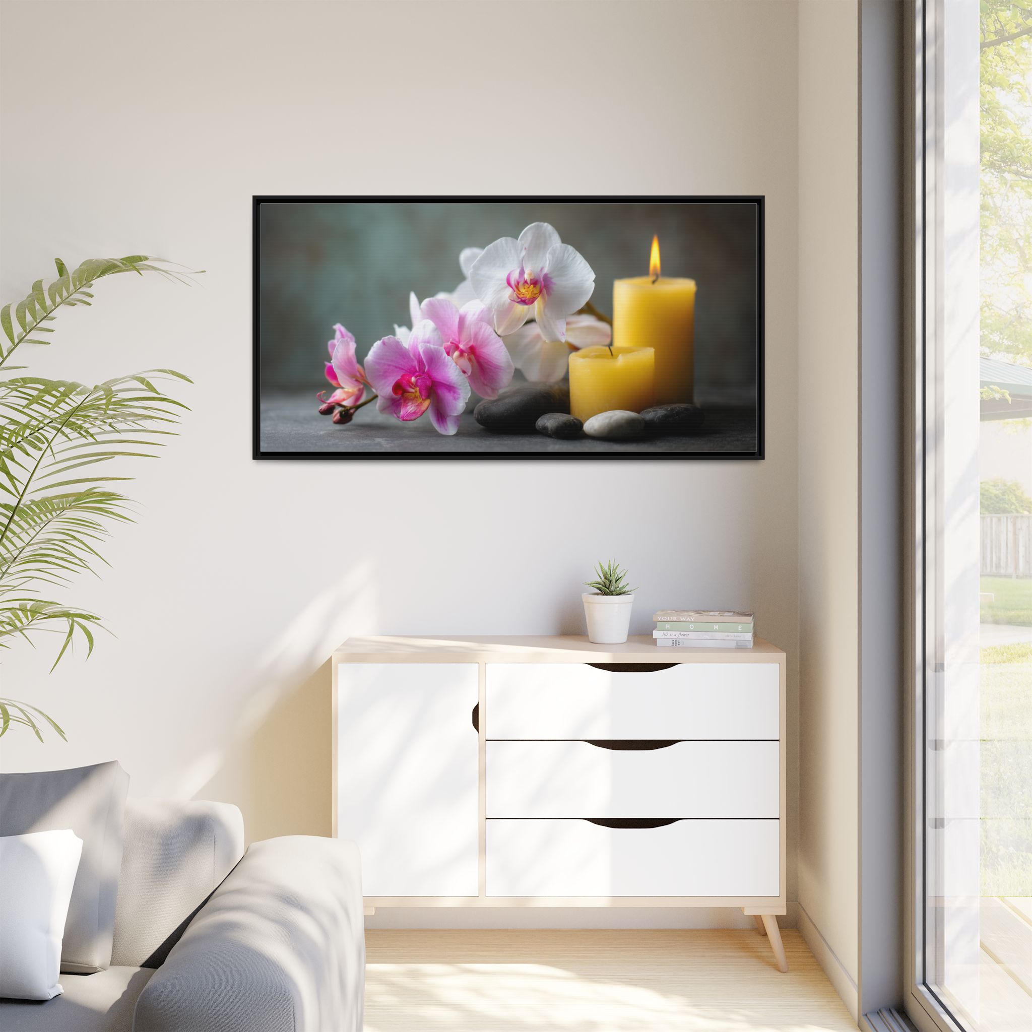 White Orchids and Yellow Candles - Image 2