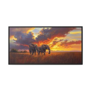 Elephants Running in the Savannah